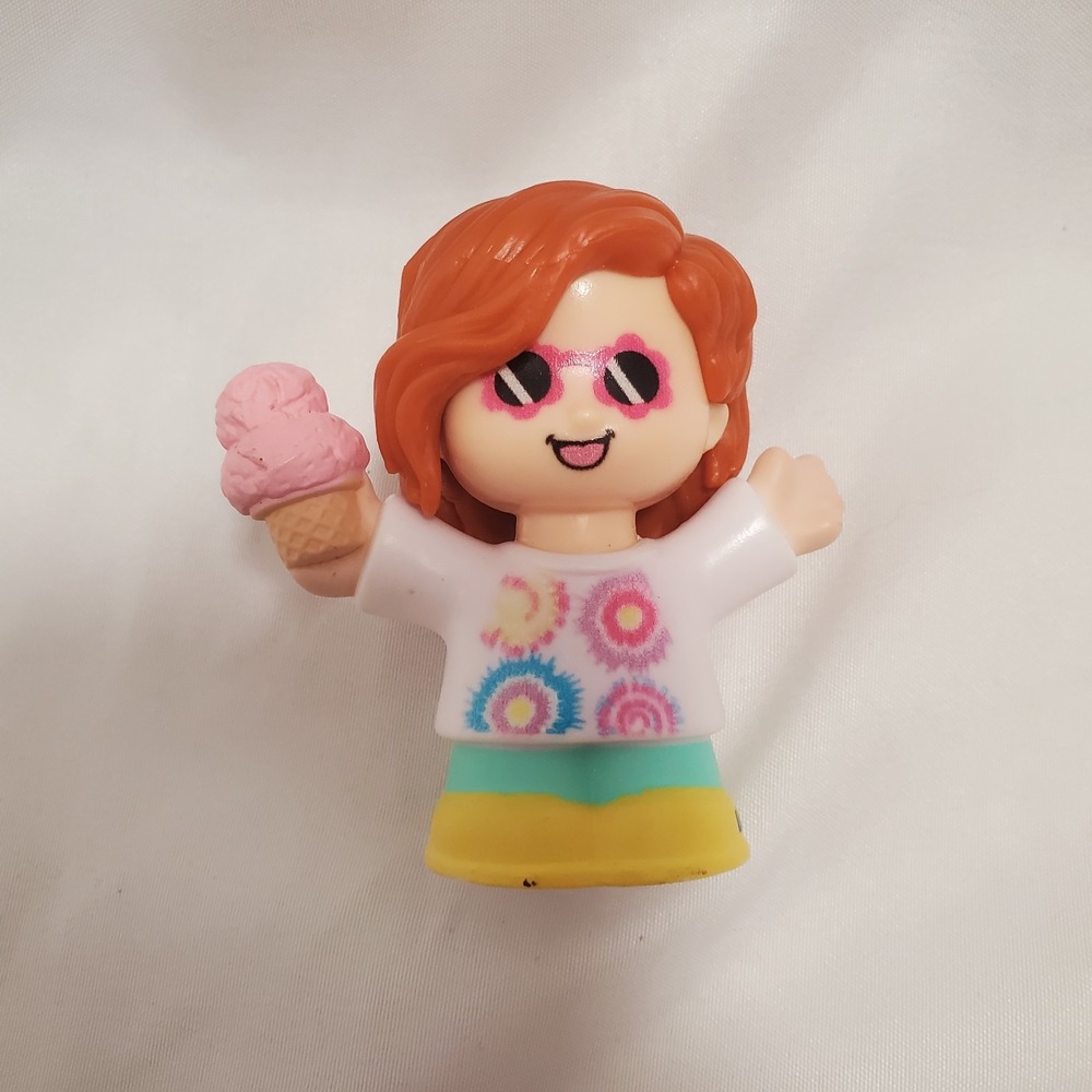 Fisher Price Little People Sonya Lee Ice Cream Red Hair Girl Sunglasses Figure